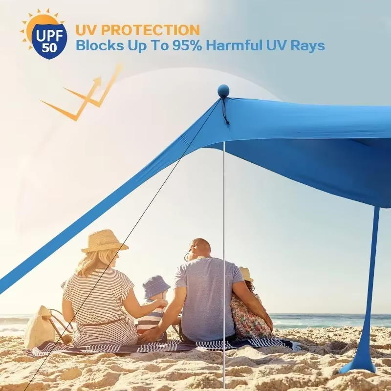 אוהל חוף מתקפל עם הגנה UV